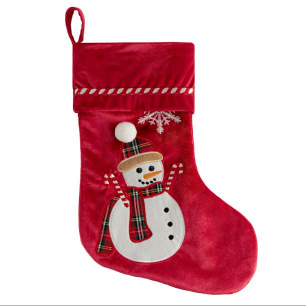 Velvet Snowman Christmas Tree Stockings Ornaments