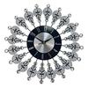 Crystal Leaves Wall Clock None-Ticking Silents Battery Operated Clocks Decorative Wall Clocks for Living Room Decors