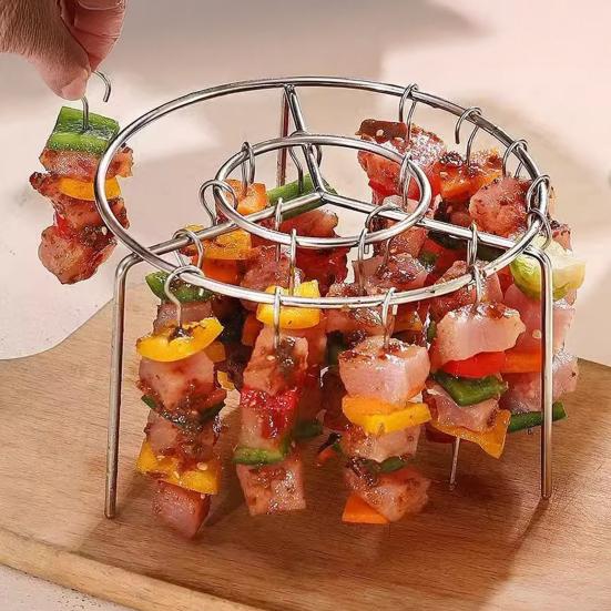 Air Fryer Rack with 12/24/36/48 Skewer Stainless Steel Vertical Meat