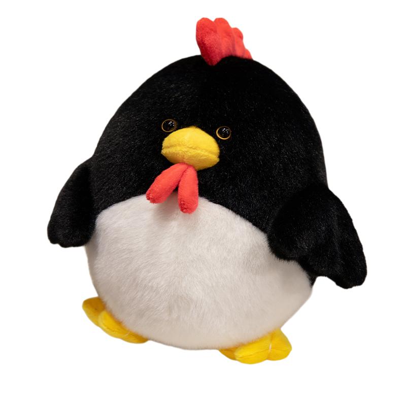 27Cm Cock Rooster Chick Plush Toy Kawaii Farmland Animal Doll Soft Yellow White Black Plushie Companion Gift