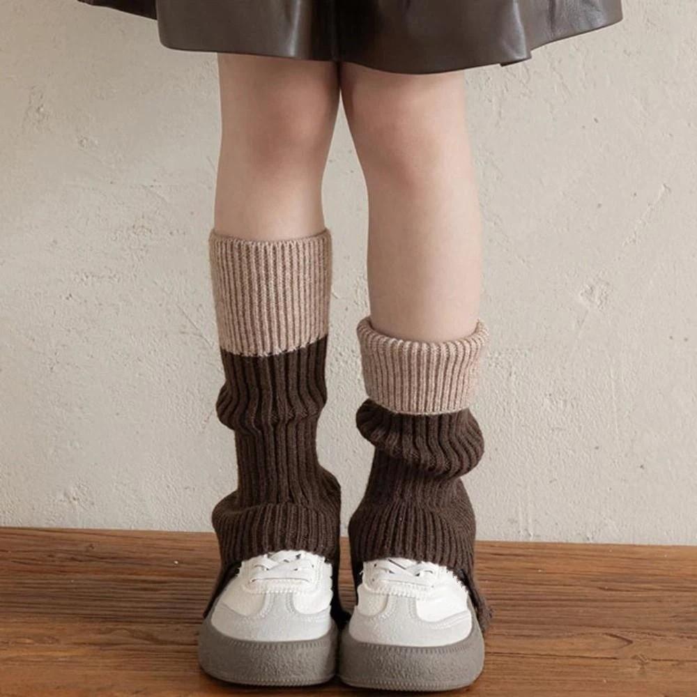 Harajuku Children's Leg Warmers Japanese Style Knitted Foot Cover Fashion Kids Long Socks  Winter