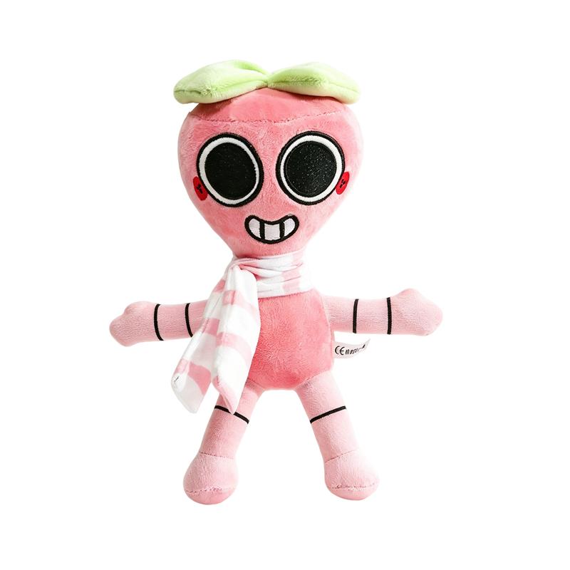 Schattige Dandy Wereld Spelkarakter Pluche Klok Pompoen Aardbei Transformeer Afbeelding Knuffelpop Huisdecoratie