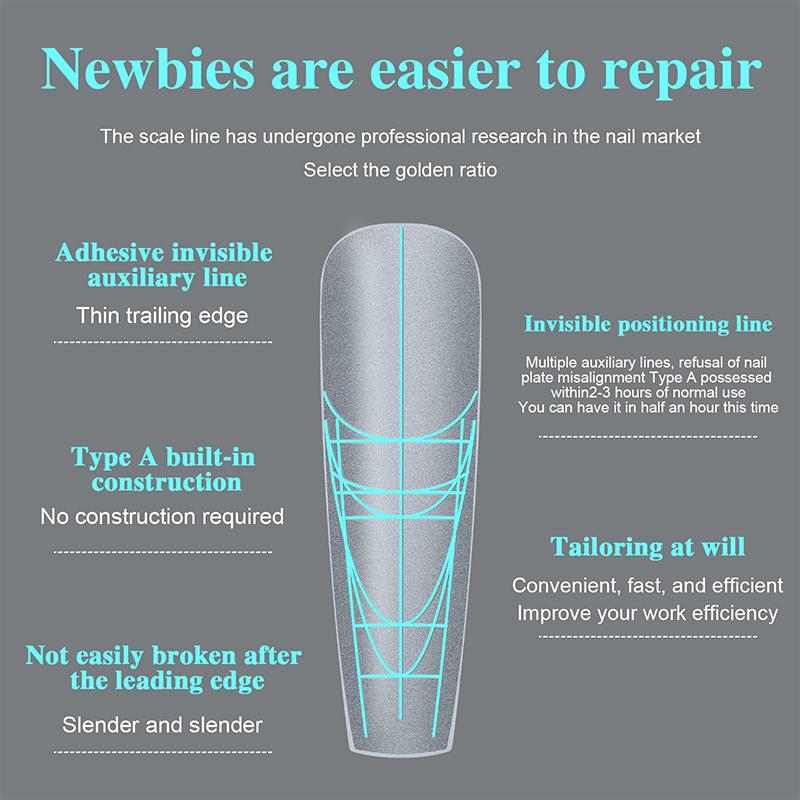 240 Stück Ultra-Dünne Doppelseitige Falsche Nägel Mit Hilfslinie Spurlos Nagelspitzen Klare Verlängerung Falsche Nägel DIY
