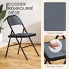 Folding Chairs, Set of 4, Steel Frame, 45 x 46 x 78 cm, Grey