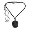 Lucky Women Carved Natural Necklace Black Obsidian Pendant