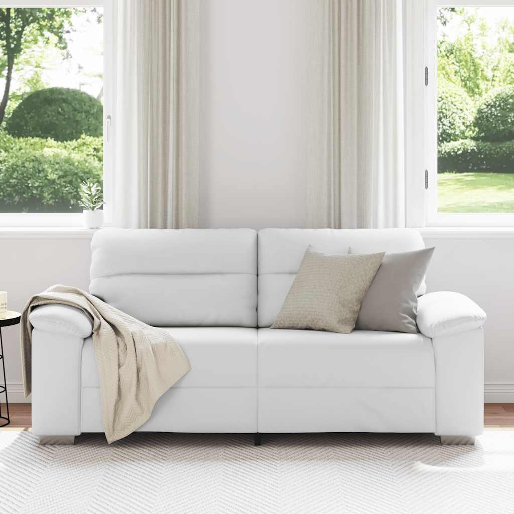 2 Seater Sofa White 180x81x84 cm Faux Leather