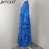 BITCED Spring Women's Wear: Elegant Commuter Fashion - Printed Loose-Fit Plus Size Dress