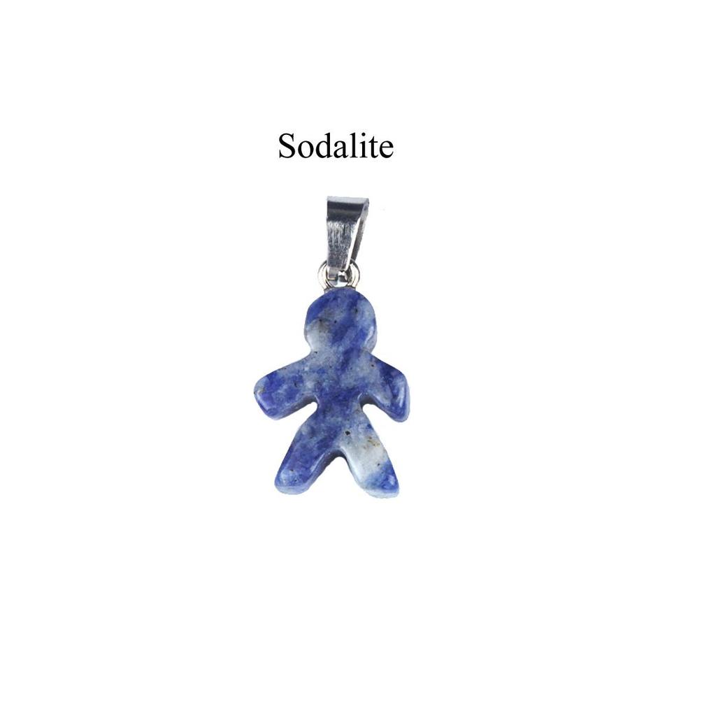 1 st Mini Reiki Healing Naturlig Sten Hänge, Pojke Flicka Form Kristall Agat Ametist Ädelstenar Berlocker för Smyckestillverkning DIY Halsbandstillbehör 20×16mm