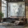 White Lion Art Tapestry  Modern Minimalist Decorative Wall Mural Tapestry