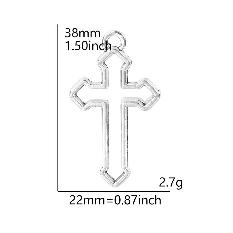 6pcs Religious Metal Retro Silver Color Cross Pendant Charms For Jewelry Making Bulk Christ Jesus Pendants DIY Necklace Earrings