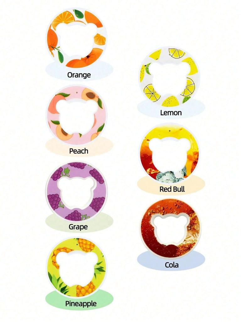 1pc Multi Flavour Fruit Flavour Rings For Water Cups, Little Bear Shape Flavour Rings For Water Cups Flavour Rings Drinking Tool