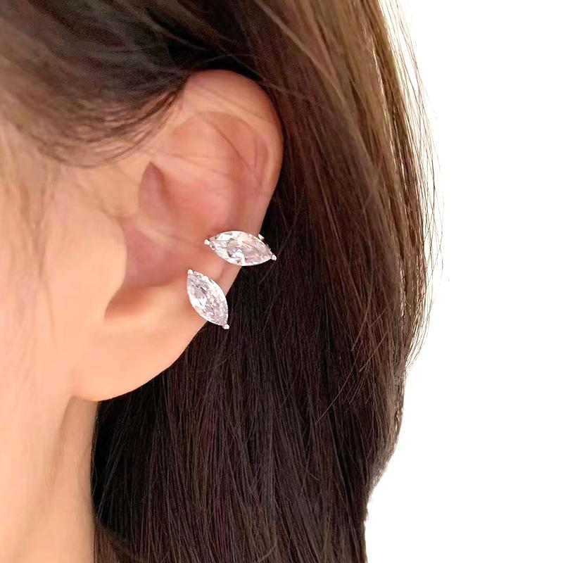 

’ 1Pc Sparkling Zircon Ear Bone Clip For Women Without Piercing Tassel Ear Cuff Clip Earrings Wedding Jewelry