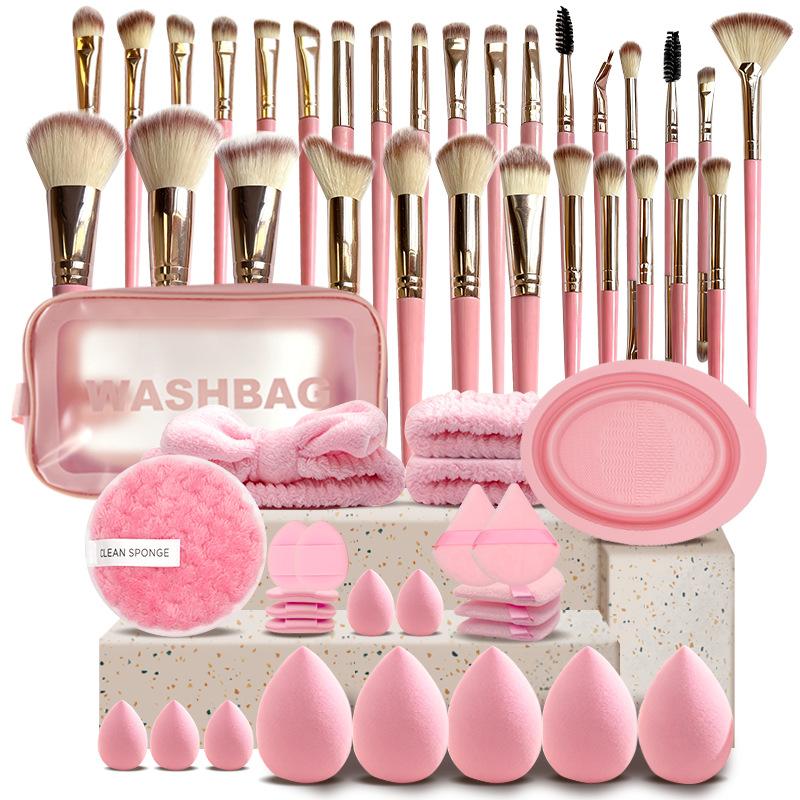 Professional 20-56PCS Makeup Brush Set Portable Storage Bag Soft Beauty Sponge Powder Puff Cosmetic Blending Brush Face Makeup Tools for Travel Daily
