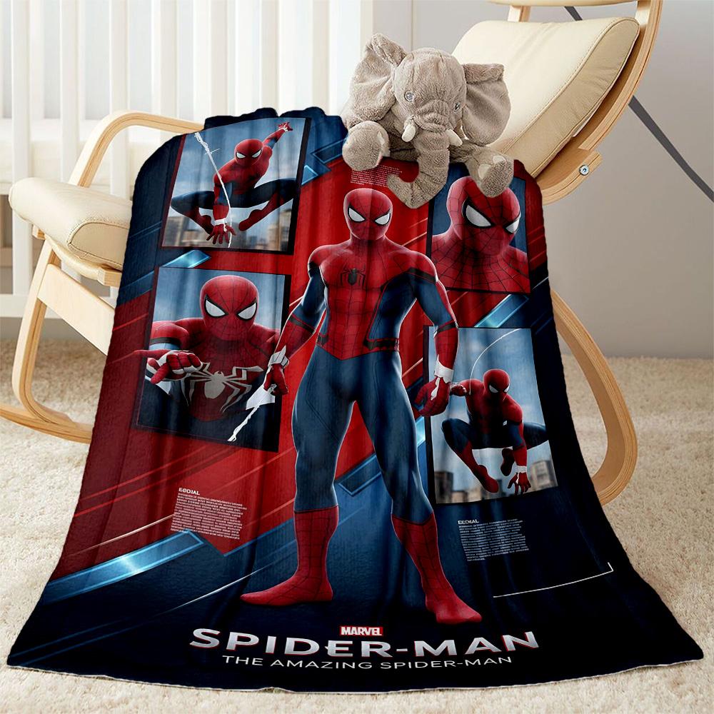 1pc Spider-Man Action blanket Soft and Warm for Sofa Office Camping Travel Livingroom Great Gift for Friends and Family Comfortable