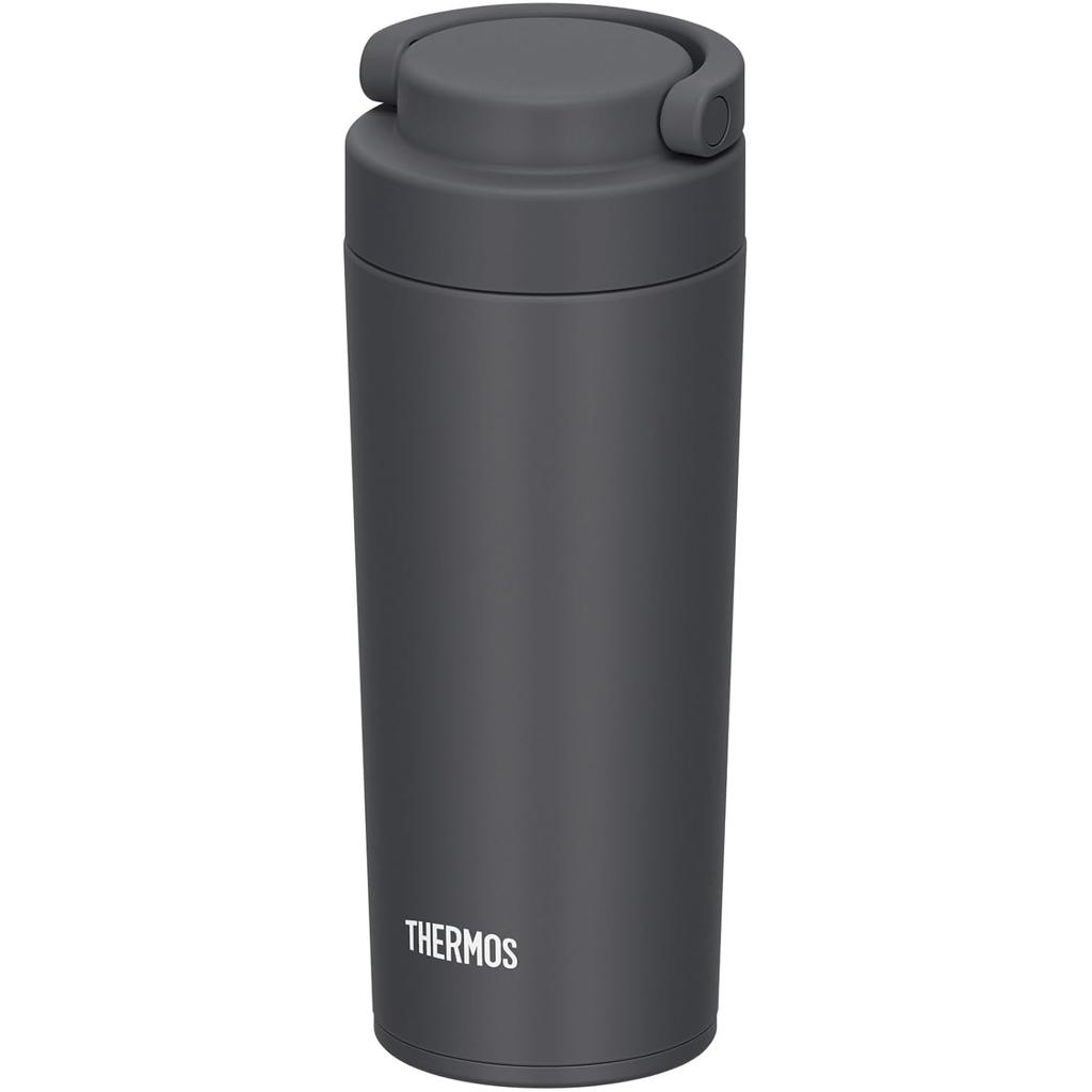 Thermos Bottle Vacuum Insulated Carry Tumbler Handle 420ml Smoke Black JOV-421 SMB