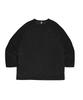 OTHERFITS Henley Neck Oversized Long Sleeve T-Shirt (Charcoal)