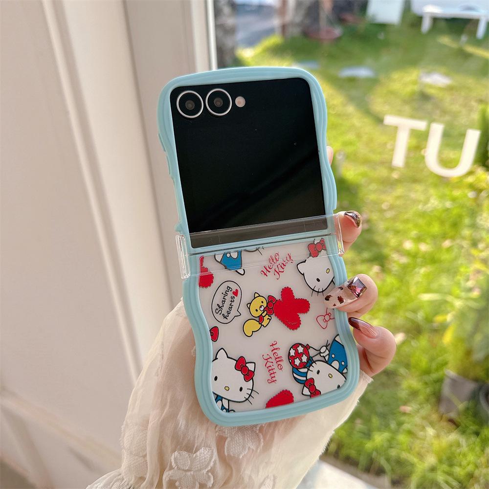 Hello KT Cat Samsung Galaxy Z Flip Protective Case with Lanyard (compatible with Flip7/6/5/4/3)