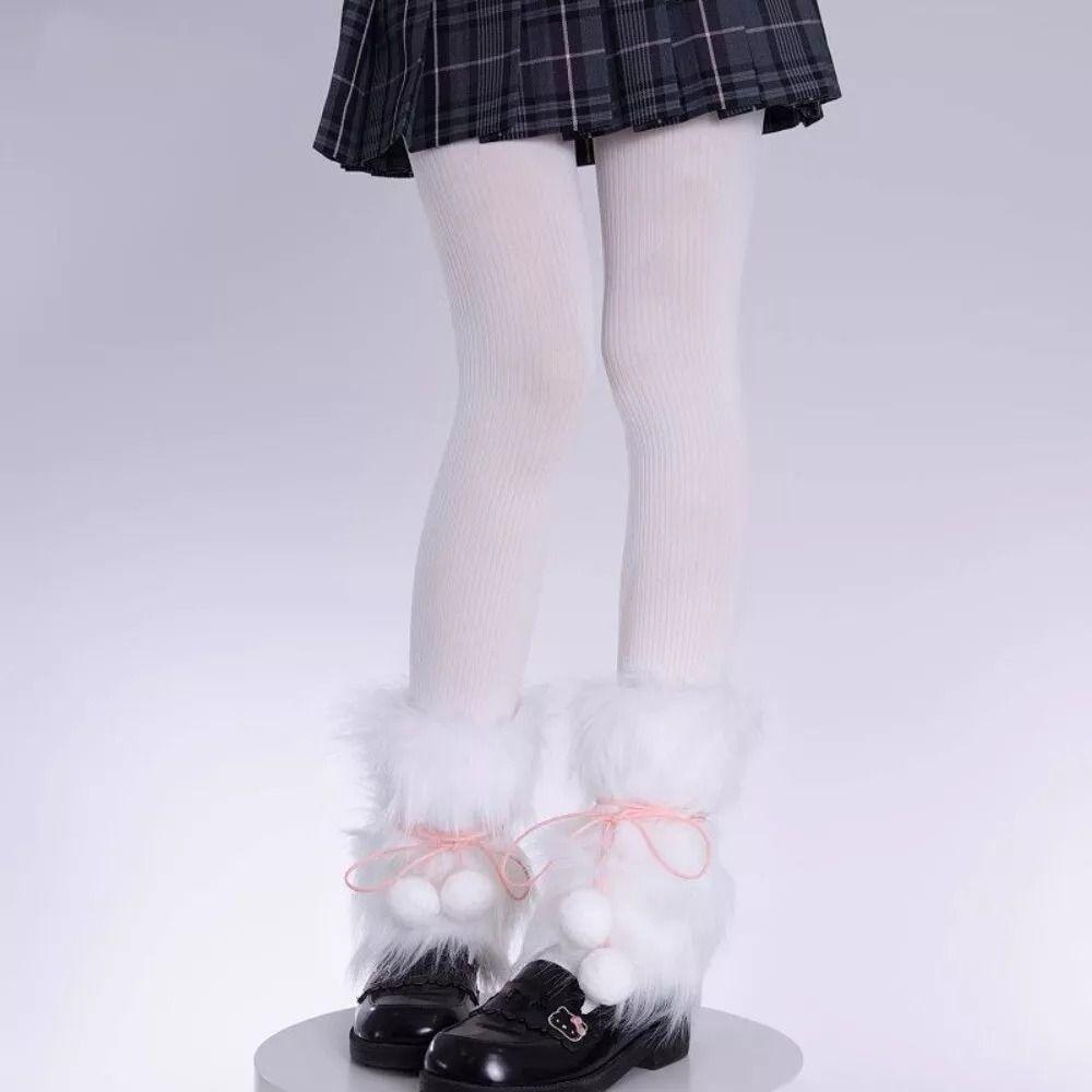 Sweet Cool Leg Warmers Faux Fur Furry Long Tube Socks Fashion Boot Cover Socks