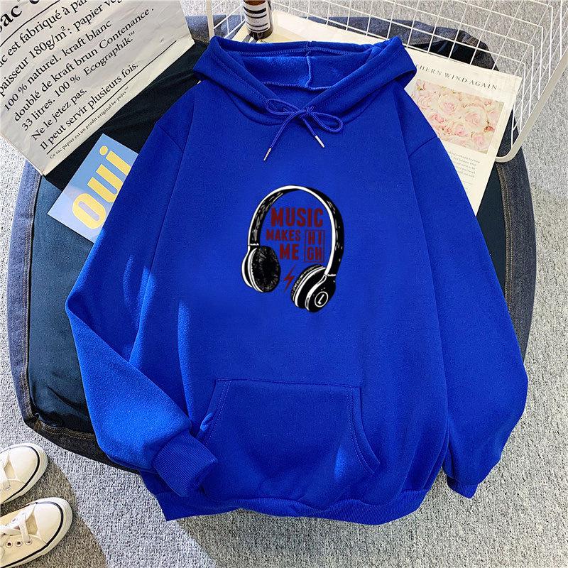 Women's American Style Hooded Sweatshirt - Casual Spring/Autumn, Plus Velvet, Long Sleeve, Loose Fit.