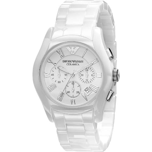 EMPORIO ARMANI AR1403 CERAMICA Ceramic Chronograph White Watch