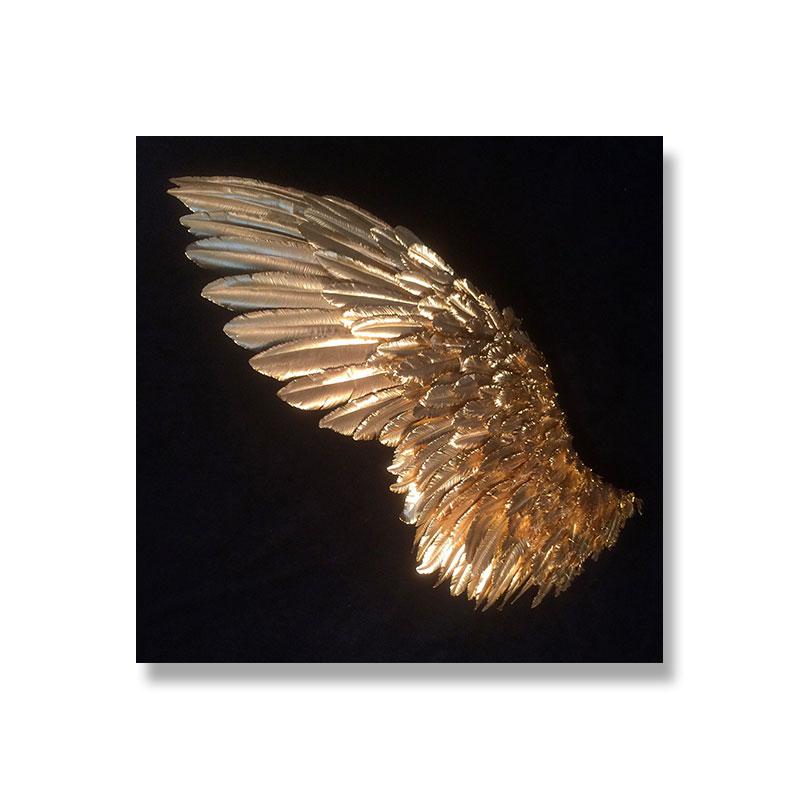 

Скандинавские абстрактные золотые крылья, холст, картина, настенное искусство, золотые перья, Скандинавия, настенные панно для декора гостиной, Куадрос 20x20cm No Framed