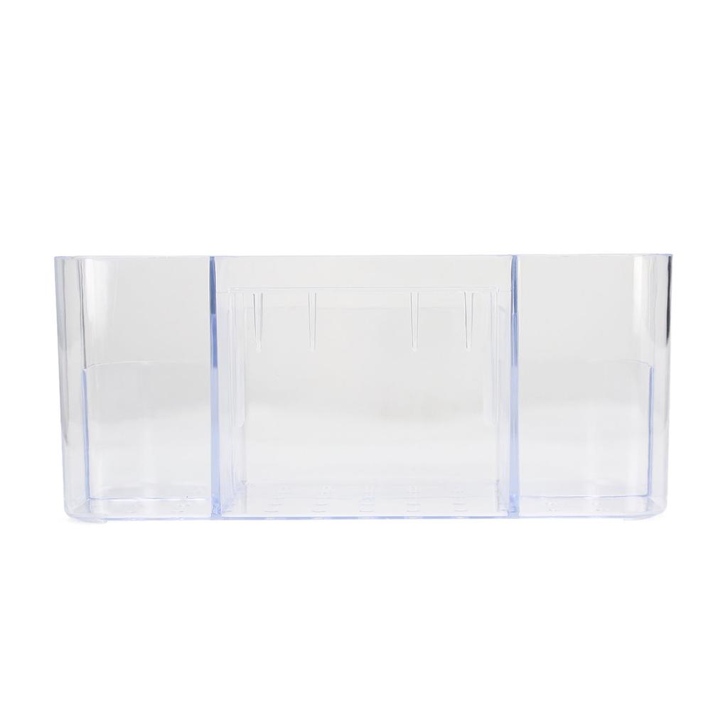 Clear Plastic Organizer Compartmental Transparent Punch Free Desktop Wall Mounted Storage Box for Office Home Bathroom Transparent White