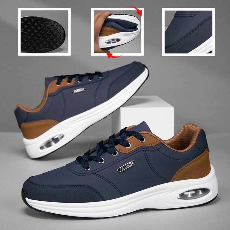 New Walking Sports Shoes Leather Waterproof Casual Sports Shoes Non-slip Shock Absorption Running Shoes Men's Tennis Shoes