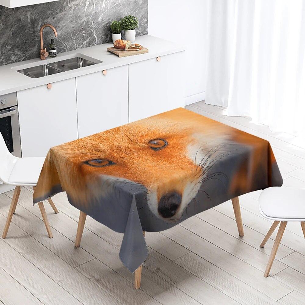 Cute Fox Tablecloth Party Restaurant Table Decoration Waterproof Rectangular  Kawaii New Home Kitchen