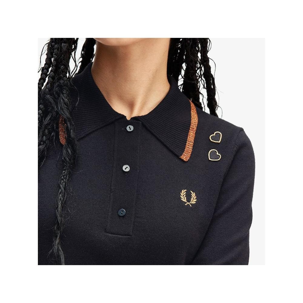 Fred Perry [amy Winehouse] Metallic Tip Knit Shirt   Black Afpf2438118 102 qzgAfpf2438118 102