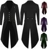 Men Medieval?Renaissance Cosplay Costume Solid Color Long Tuxedo Uniform Coat