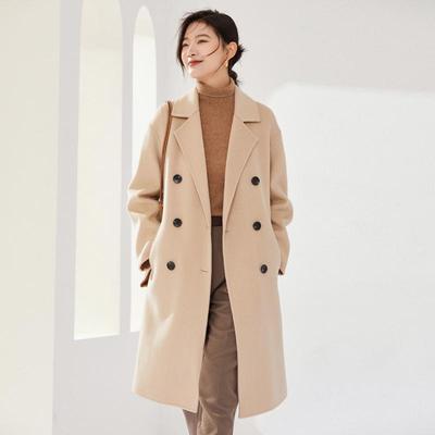 100% laine femmes manteau moderne nouvelle SAGA automne laine Long manteau à la main caban hiver chaud laine longue veste pardessus