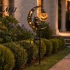 Luci Solari di Halloween per Giardino Esterno Gatto Nero & Zucca Luna Paletto Luminoso, Impermeabili su Decorazioni Stagionali Cortile Anteriore