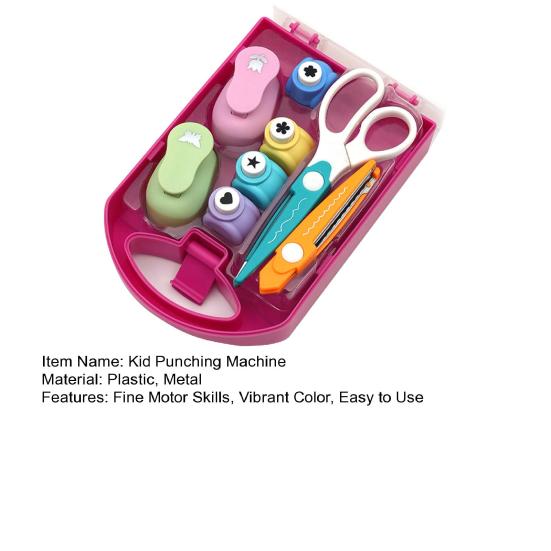 Kids DIY Hole Punch Set Safe Punching Machine Kid-friendly Hole Punch Set