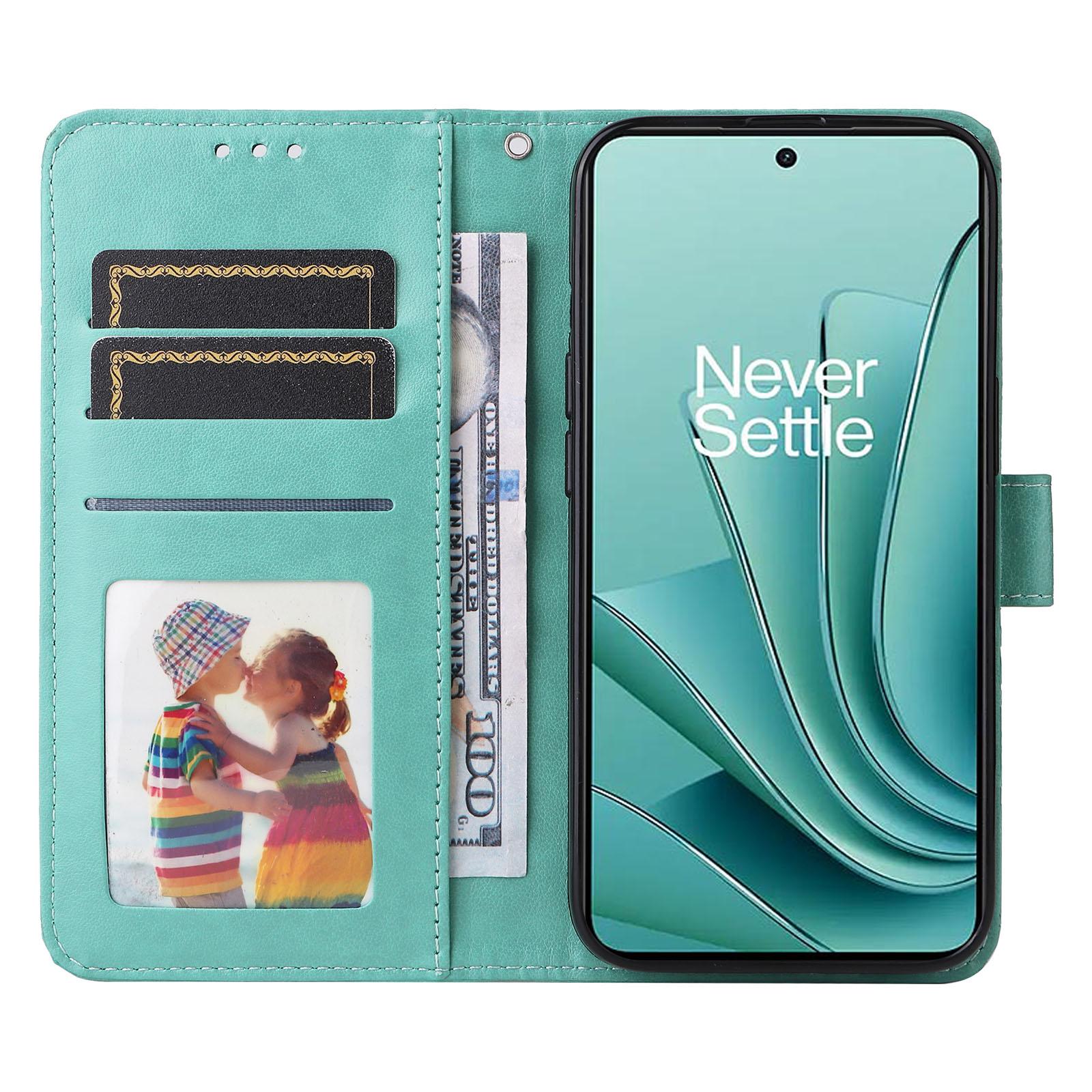 

For OnePlus Nord 3 5G/Ace 2V Sunflower Imprinted PU Leather Cover Anti-drop Wallet Stand Phone Case Blue
