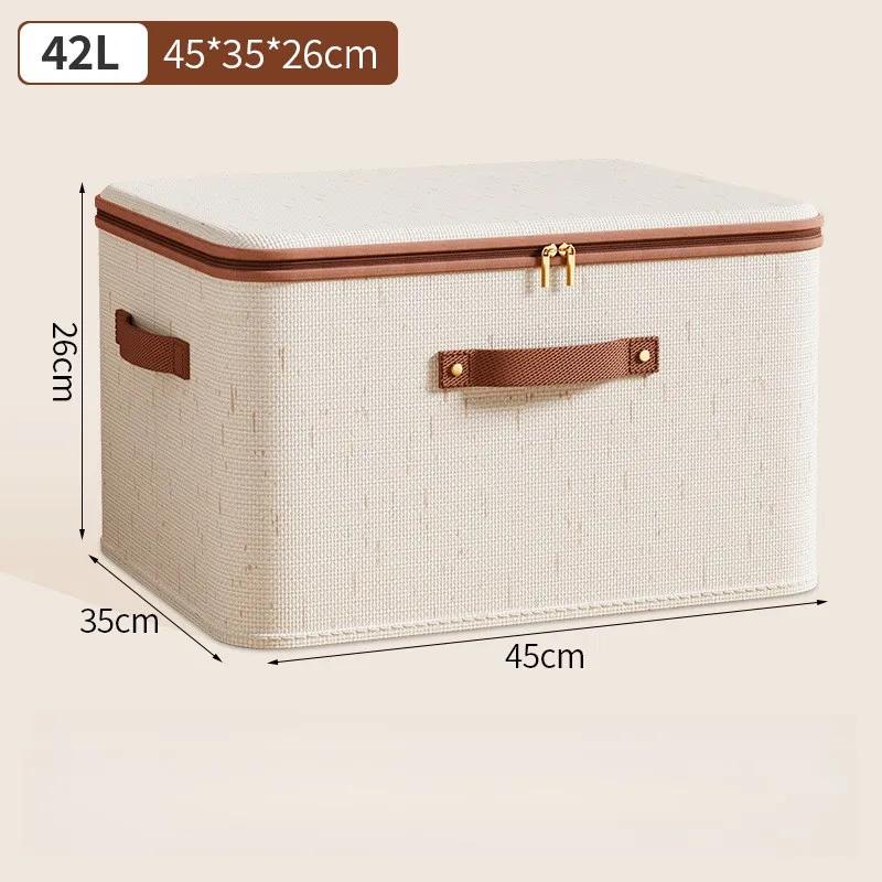 1PC Foldable Organizer Storage Box With Lid Large Capacity Dustproof Clothes Organizer Home Closet Multi-functional Organizer