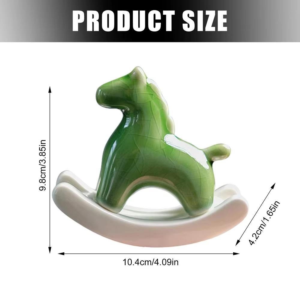 

Rocking Horse Decoration Vivid Painted Horse Ceramic Small Christmas Horse Sculpture Ornaments Rocking Horse For Kids Present Home