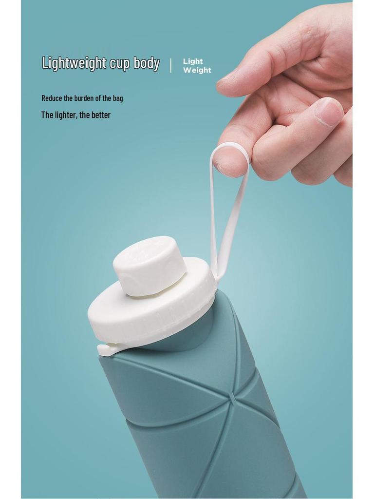 Foldable Silicone Sports Water Bottle with Straw - Portable & Telescopic Gift