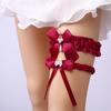 2pcs/set Wedding Garter Navy Blue Embroidery Flower Sexy Garters for Women/Female Bridal Thigh Ring Bridal Leg Garter