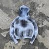 3D Digitale Print Kleurverloop Hoodie Unisex Streetwear Rits Sweatshirt Losse Pasvorm Lange Mouw