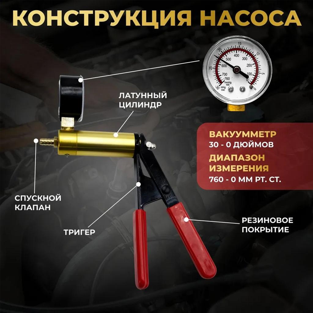 Manuelle Vakuumdruckpumpe Bremsflüssigkeitsentleerungs-Kit Vakuum-Pistolenpumpe Tester-Kit Tragbar Langlebig Aluminium-Vakuummeter