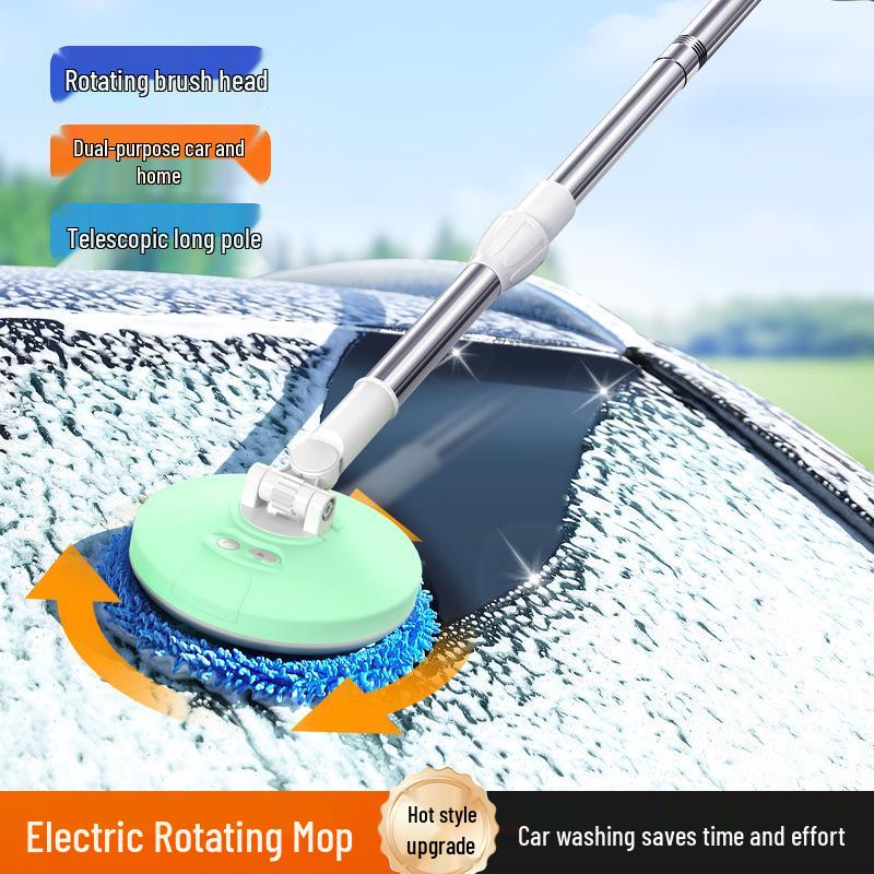 Обертова бездротова швабра для миття автомобіля з висувними м'якими щетинами - подвійного призначення для прибирання дому та автомобіля
