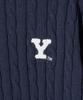 YALE Y Logo Cable Round Knit Navy