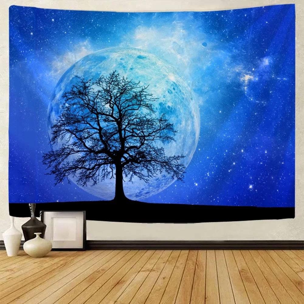 Starry Sky Universe Wall Hanging Tapestry Polyester Fabric Yoga Bed Sheet Beach Mat Living Room Bedroom Home Decoration