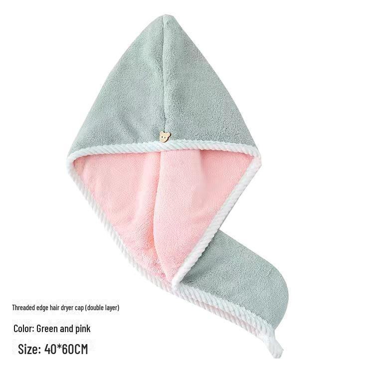 "Quick-Dry Super Absorbent Coral Fleece Hair Towel Cap"