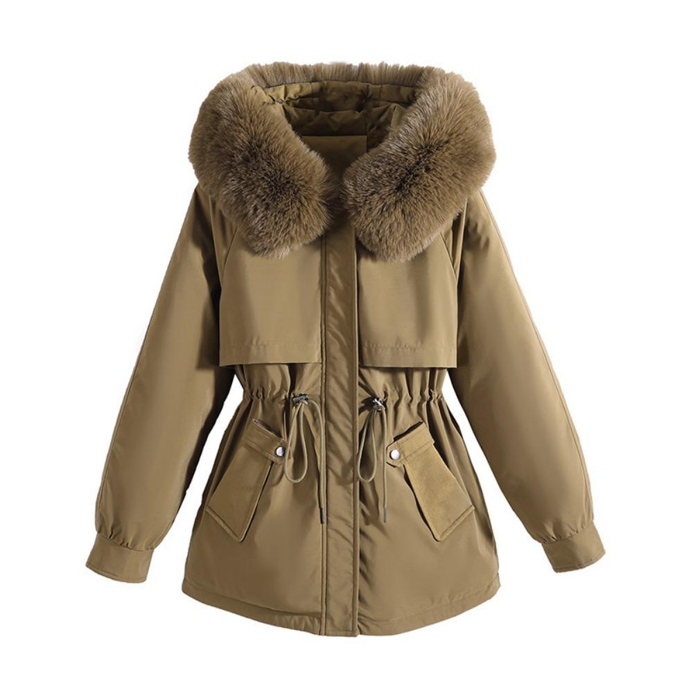 The New Pie Overcomes the Coat for Women's Medium and Long Korean Version of the Waist Cotton-padded Jacket with Down Cotton-padded Jacket.
