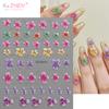 Blossom Floral Nail Stickers Bronzing 5D Spring Summer Petal Nail Appliques Flowers Nail Charms DIY For Manicure Decoration