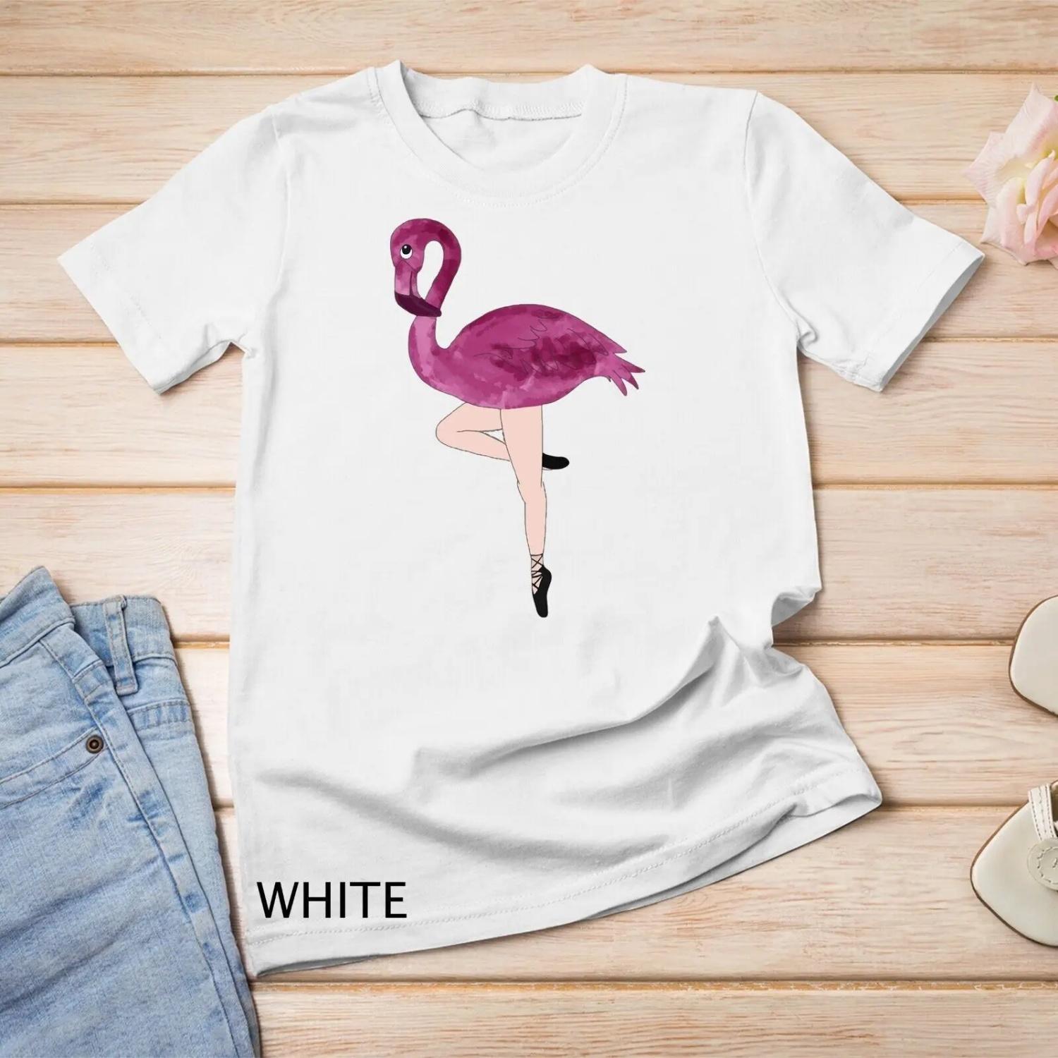 Cute Flamingo dancing Ballet T shirt XXXXXL белый