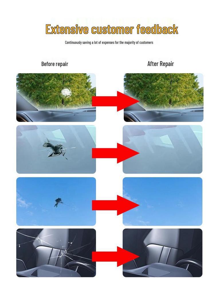 Temu Car Glass Repair Kit - DIY Hot-Selling Quick Fix Tool Set