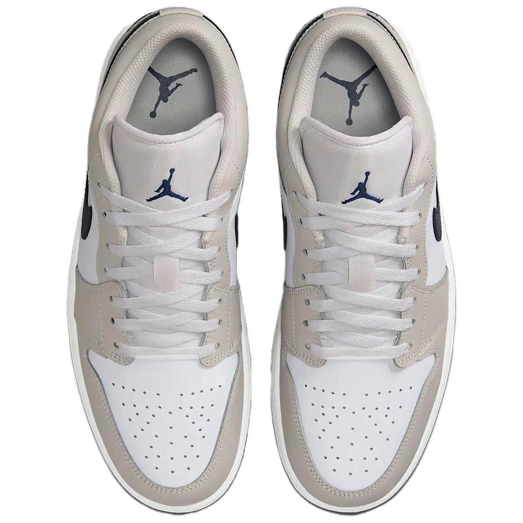 Air Jordan 1 Low Georgetown Men Sneakers White Neutral-Grey Gum-Medium-Brown 553558-146