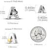 New 925 Silver Charm Beads 26 Letter Alphabet A-Z Charm Fit Original Charms Bracelet DIY Birthday Jewelry Gift Making